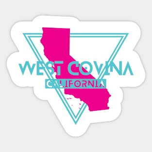 West Covina California Retro Triangle CA Sticker